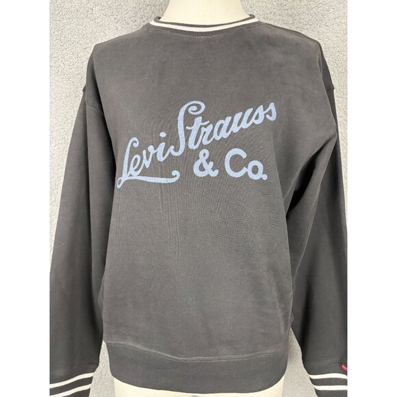 Levi's Women's Heritage Sport Logo Long-Sleeve Sweatshirt Black Size XS NWT's. - Picture 2 of 8